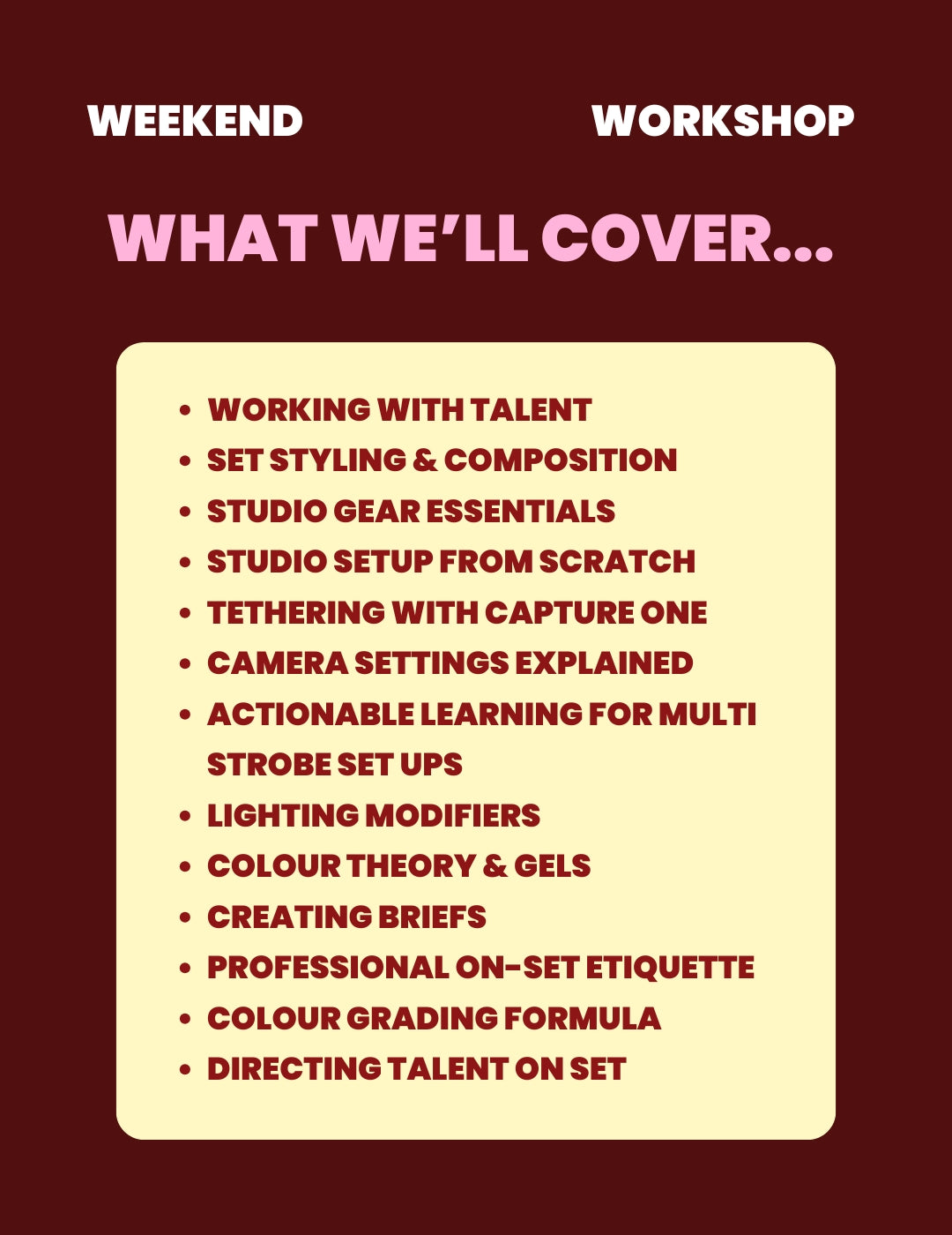 WEEKEND Ticket - 2 Day Brisbane Workshop